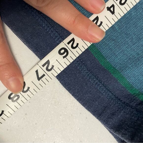 Quiksilver men’s striped blue green long sleeve thermal top crewneck size medium - Picture 7 of 8